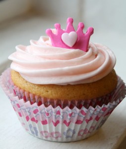 pink chocolate chip princess cupcake